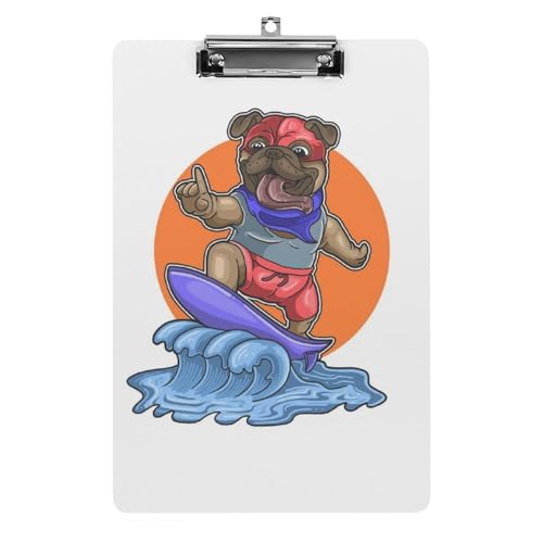 Mops-Hund Beim Surfen Klemmbrett A4 Schreibbrett Pad Halter Für Büro Klassenzimmer Restaurants Mops-Hund Beim Surfen Klemmbrett A4 Schreibbrett Pad Halter Für Büro Klassenzimmer Restaurants von NYKVTG