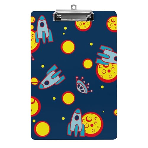 Planet Rakete Klemmbretter A4 Klemmbrettmappe Schreibbrett Zwischenablage Mit Low Profile Clip von NYKVTG