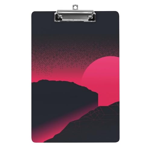 Retro-Sonnenuntergang Klemmbrett A4 Schreibbrett Pad Halter Für Büro Klassenzimmer Restaurants von NYKVTG