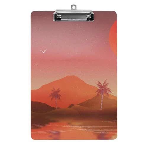 Retro-Sonnenuntergang Klemmbretter A4 Klemmbrettmappe Schreibbrett Zwischenablage Mit Low Profile Clip Retro-Sonnenuntergang Klemmbretter A4 Klemmbrettmappe Schreibbrett Zwischenablage Mit Low Profile Clip von NYKVTG