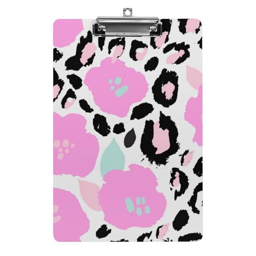 Rosa Leopard Klemmbrett Zum Aufhängen Clipboard Hartplatten Klemme Für Papier Dokumente von NYKVTG