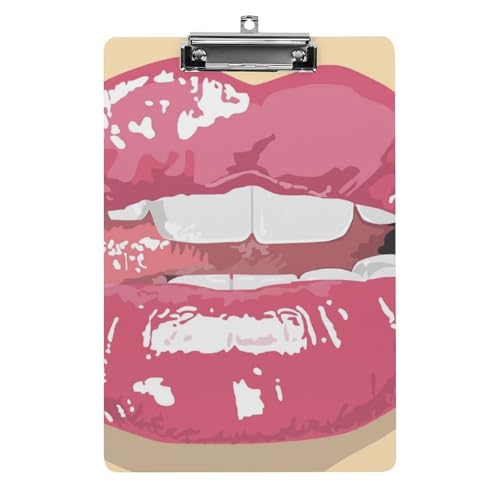 Rosa Lippen Klemmbrett A4 Schreibbrett Pad Halter Für Büro Klassenzimmer Restaurants Rosa Lippen Klemmbrett A4 Schreibbrett Pad Halter Für Büro Klassenzimmer Restaurants von NYKVTG
