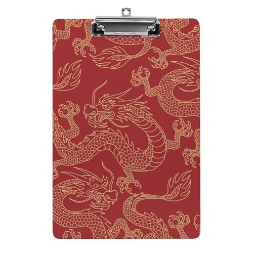 Roter Drache Klemmbrett A4 Schreibbrett Pad Halter Für Büro Klassenzimmer Restaurants von NYKVTG