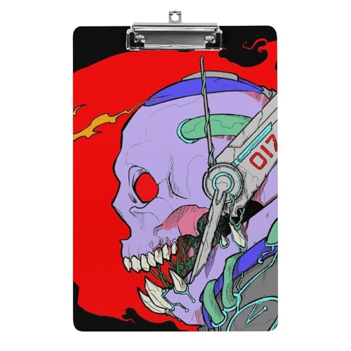 Roter Totenkopf Klemmbretter A4 Klemmbrettmappe Schreibbrett Zwischenablage Mit Low Profile Clip von NYKVTG