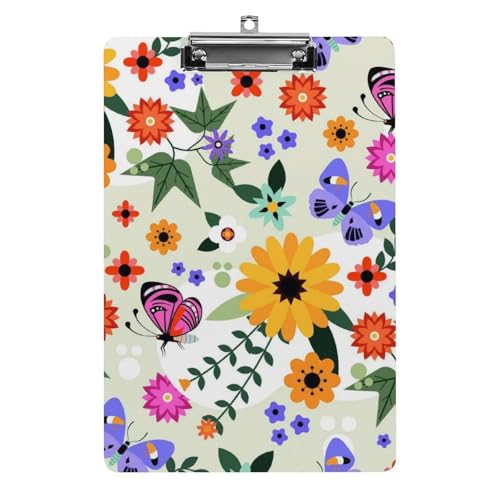 Schmetterlingsblumen Klemmbrett A4 Schreibbrett Pad Halter Für Büro Klassenzimmer Restaurants Schmetterlingsblumen Klemmbrett A4 Schreibbrett Pad Halter Für Büro Klassenzimmer Restaurants von NYKVTG