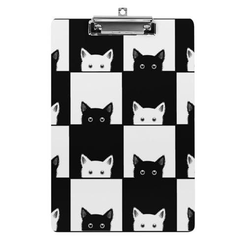 Schwarz-Weiße Katze Klemmbrett A4 Schreibbrett Pad Halter Für Büro Klassenzimmer Restaurants Schwarz-Weiße Katze Klemmbrett A4 Schreibbrett Pad Halter Für Büro Klassenzimmer Restaurants von NYKVTG
