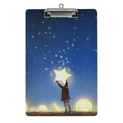 Sterne Mond-Mädchen Klemmbrett A4 Schreibbrett Pad Halter Für Büro Klassenzimmer Restaurants Sterne Mond-Mädchen Klemmbrett A4 Schreibbrett Pad Halter Für Büro Klassenzimmer Restaurants von NYKVTG