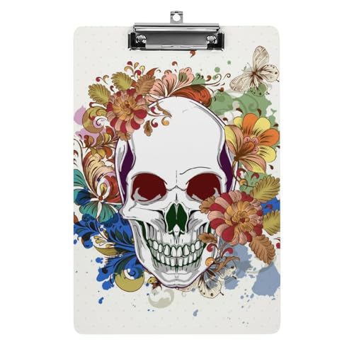 Totenkopf Blumen Klemmbrett Zum Aufhängen Clipboard Hartplatten Klemme Für Papier Dokumente Totenkopf Blumen Klemmbrett Zum Aufhängen Clipboard Hartplatten Klemme Für Papier Dokumente von NYKVTG