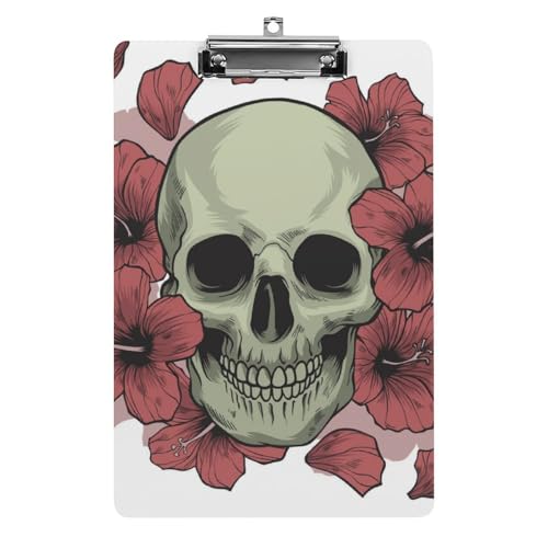 Totenkopf-Rote Blume Klemmbretter A4 Klemmbrettmappe Schreibbrett Zwischenablage Mit Low Profile Clip Totenkopf-Rote Blume Klemmbretter A4 Klemmbrettmappe Schreibbrett Zwischenablage Mit Low Profile Clip von NYKVTG