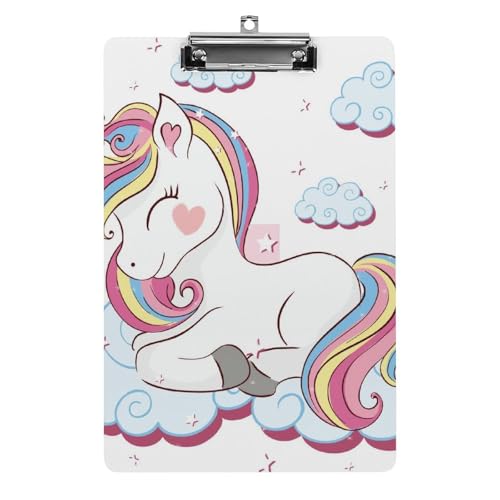Weiße Wolken-Einhorn Klemmbrett Zum Aufhängen Clipboard Hartplatten Klemme Für Papier Dokumente Weiße Wolken-Einhorn Klemmbrett Zum Aufhängen Clipboard Hartplatten Klemme Für Papier Dokumente von NYKVTG