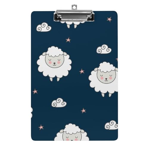 Weißes Süßes Lamm Klemmbrett Zum Aufhängen Clipboard Hartplatten Klemme Für Papier Dokumente von NYKVTG