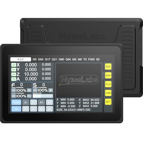 NymoLabs 4-Achsen-USB-CNC-Offline-Controller, Offline-GRBL-Steuermodul mit 7-Zoll-IPS-Touchscreen für GRBL Firmware CH340 Chip 3018/3030/4030/4040/5040/6040/6050 CNC-Fräsmaschinen von NYMOLABS