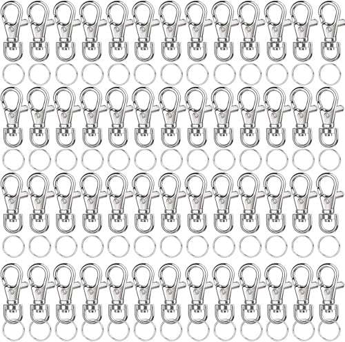 120Stück Schlüsselring, Schlüsselanhänger,60 Stück Karabiner Schlüsselanhänger und 60 Stück Schlüsselringe, Karabinerhaken für Schlüsselbund, Schlüsselringe für Schlüsselanhänger von NYRTCD