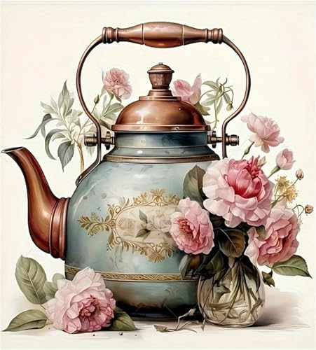 NYSDYSMYX Blumen Malen Nach Zahlen Erwachsene,Wasserkanne Paint by Numbers Adult,Cheerful Painting,Diy Handgemalt Kreativ Bastelset für Geschenk Heimdekoration. (Wasserkocher) von NYSDYSMYX