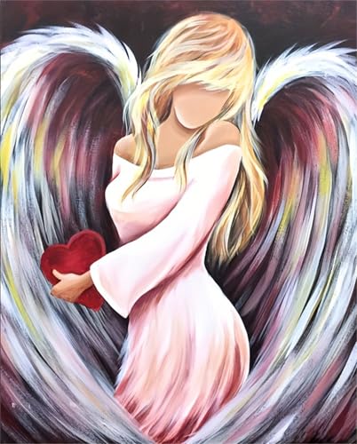 NYSDYSMYX Engel Malen Nach Zahlen Erwachsene,Paint by Numbers Adult,Cheerful Painting,Diy Handgemalt Kreativ Bastelset für Geschenk Heimdekoration. (Engel) von NYSDYSMYX