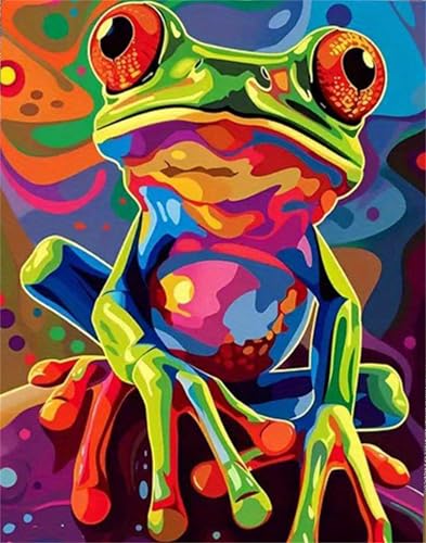NYSDYSMYX Frosch Malen Nach Zahlen Erwachsene,Paint by Numbers Adult,Cheerful Painting,Diy Handgemalt Kreativ Bastelset für Geschenk Heimdekoration. (Frosch) von NYSDYSMYX