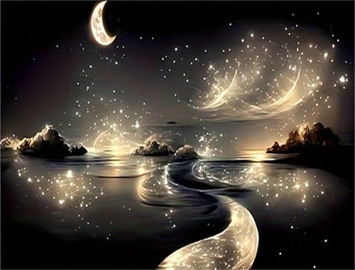 NYSDYSMYX Nacht Diamond Painting Bilder,Diamant Painting Erwachsene,Diamants Painting Erwachsene Für Home Wand Decor,Frauen Geschenk. (Nacht) von NYSDYSMYX