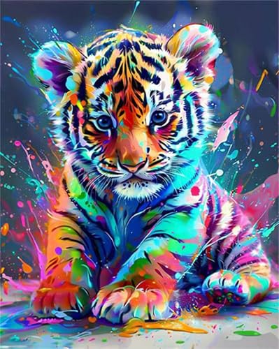 NYSDYSMYX Tiger Malen Nach Zahlen Erwachsene,Paint by Numbers Adult,Cheerful Painting,Diy Handgemalt Kreativ Bastelset für Geschenk Heimdekoration. (Tiger) von NYSDYSMYX