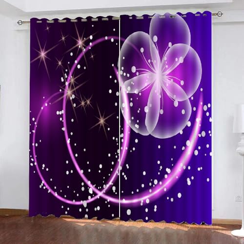 NYSMGS Vorhang Blickdicht Blumen Verdunkelung Kinderzimmer mit Ösen Gardinen Abstrakt Lila 3D Polyester Verdunkelungsvorhang für Schlafzimmer Wohnzimmer Wohnkultur 2-Set B 75 x H 166cm NYSMGS Vorhang Blickdicht Blumen Verdunkelung Kinderzimmer mit Ösen Gardinen Abstrakt Lila 3D Polyester Verdunkelungsvorhang für Schlafzimmer Wohnzimmer Wohnkultur 2-Set B 75 x H 166cm von NYSMGS