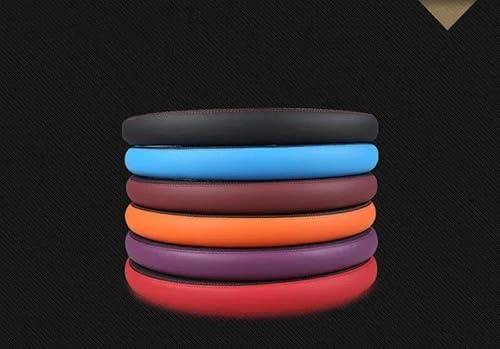 NYSQOFMB Lenkradschutz Lederstreifen Sportliches Auto Ohne Innenrand Lenkradbezug Autozubehör Passend Für 14.5–15 Zoll Lenkrad Abdeckung(Black Orange) von NYSQOFMB