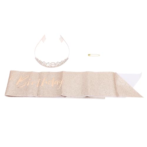 18. Geburtstagskrone und Sash -Set -Strass -Tiara Shiny ROSE Gold Beschriftung Souvenirs Pack für Partyfeier von NYSUZHOUJI