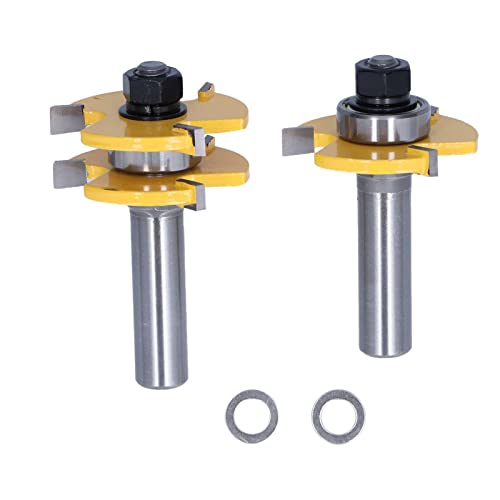 2pcs Router Bit t Typ 3 Zähne Mahlen Cutter Set Holzbearbeitungswerkzeugkit effizient, idealer professioneller Amateur Kohlenstoffstahl ausschneiden (1/2 Zoll Ballventil) von NYSUZHOUJI