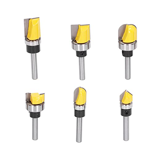 6 Stücke Flush Trim Bit Muster Router Fräser für Holzbearbeitung Scharnier Stemmen 6mm Schaft von NYSUZHOUJI