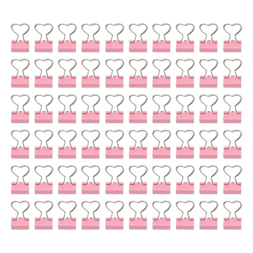 Herzförmige rosa Klammern, 60 Stück, starke Klemmkraft, Büroklammern für Tickets Herzförmige rosa Klammern, 60 Stück, starke Klemmkraft, Büroklammern für Tickets von NYSUZHOUJI