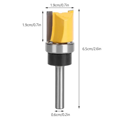 Holzbearbeitungsschneider Flush Trim Router Bit gerade Trimm Werkzeug für Holzbearbeitungs -Kleiderschrank -Tür -Schlitze 6x19x20mm von NYSUZHOUJI