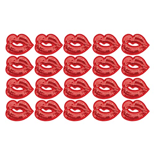 Lippenformflecken exquisite 20 -pcs -Handarbeit Handschwere auf Eisen auf Flecken für Kleidung Dekorationen nähen von NYSUZHOUJI