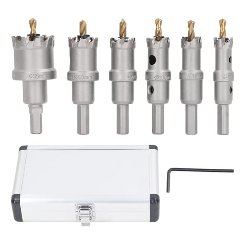 Lochsägen Kit Carbid Zähne Loch Säge Kit 3 Klingendesign zum Schneiden von Hartmetall 6pcs -Bits mit Aufbewahrungsbox von NYSUZHOUJI