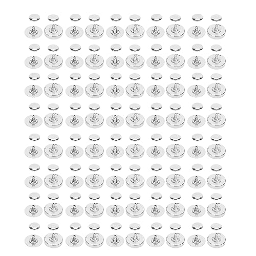 Magnetknopfverschluss, starker Magnetverschluss aus hochharter Legierung, 50 Sets für Handarbeiten (Silber) von NYSUZHOUJI