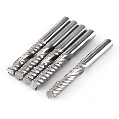 Schaftfräser-Set aus Wolframkarbid mit einer Schneide, für Acryl, PVC, MDF, Dichteplatten, 6 mm, Schneidfransen, 5 Stück Schaftfräser-Set aus Wolframkarbid mit einer Schneide, für Acryl, PVC, MDF, Dichteplatten, 6 mm, Schneidfransen, 5 Stück von NYSUZHOUJI