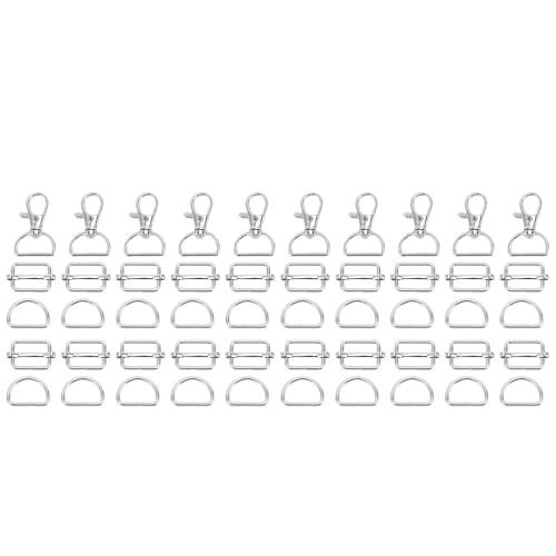 Zinklegierung Fastenel Key Chain Kit Schwenk haken D Round Schiebende Schnalle Silber für Geldbörsen Zinklegierung Fastenel Key Chain Kit Schwenk haken D Round Schiebende Schnalle Silber für Geldbörsen von NYSUZHOUJI