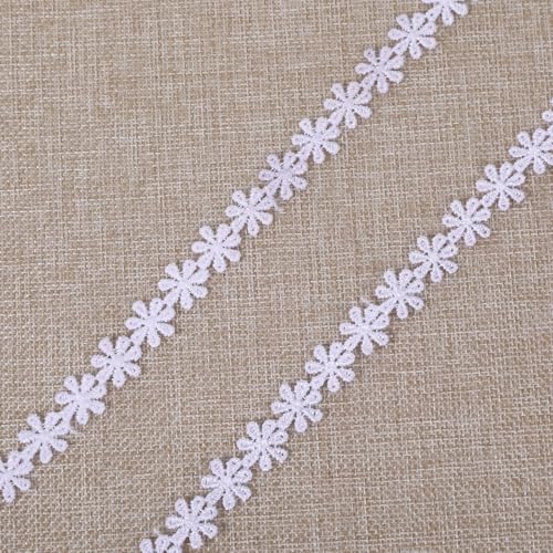 15 Yards Spitzenband Weiß mit Blumenmuster, 12mm Bestickte Spitze Boho Deko, Vintage Häkelspitze Baumwolle dekorative Webbing Band für Handwerk Nähen, Tischdeko Hochzeit und Tischdekoration (Weiß) 15 Yards Spitzenband Weiß mit Blumenmuster, 12mm Bestickte Spitze Boho Deko, Vintage Häkelspitze Baumwolle dekorative Webbing Band für Handwerk Nähen, Tischdeko Hochzeit und Tischdekoration (Weiß) von NYTGAH