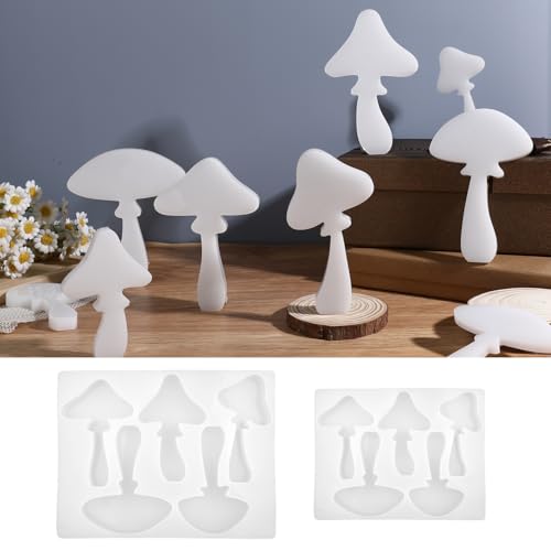 2 Stück Pilz Silikonformen Gießformen, 3D Silikon Gießform für Epoxidharz-Formen, Kerzenformen zum Gießen für Kunsthandwerk, Seife, Heimdekoration, Handgemachten Schmuck 2 Stück Pilz Silikonformen Gießformen, 3D Silikon Gießform für Epoxidharz-Formen, Kerzenformen zum Gießen für Kunsthandwerk, Seife, Heimdekoration, Handgemachten Schmuck von NYTGAH