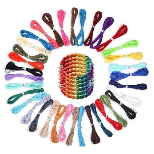 35 Rollen Gewachste Baumwollschnur, 10 Meter Langes Nylonschnur für Armbänder, 35 Farben Makramee Garn 1mm, für Armbänder Selber Machen, Handarbeiten, Schmuck, Schmuckherstellung 35 Rollen Gewachste Baumwollschnur, 10 Meter Langes Nylonschnur für Armbänder, 35 Farben Makramee Garn 1mm, für Armbänder Selber Machen, Handarbeiten, Schmuck, Schmuckherstellung von NYTGAH
