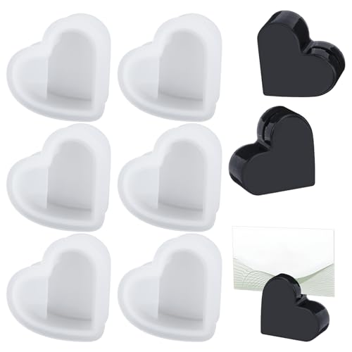 6 Stück Herzförmige Silikonformen Gießformen, Visitenkartenhalter Silikonform Herz, Epoxidharz Gießformen Silikon zum Gießen von Kunsthandwerk, Seife, Kerzen, geeignet für Valentinstag, Muttertag 6 Stück Herzförmige Silikonformen Gießformen, Visitenkartenhalter Silikonform Herz, Epoxidharz Gießformen Silikon zum Gießen von Kunsthandwerk, Seife, Kerzen, geeignet für Valentinstag, Muttertag von NYTGAH