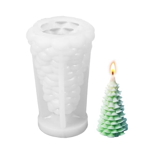 Kerzenformen zum Gießen,3D Weihnachten Silikonform Weihnachten,Weihnachtsbaum Kerzen Silikonformen,Kerzen Selber Machen Set für Aromatherapie Kerzen,Heimdekoration (Zeder) von NYTGAH