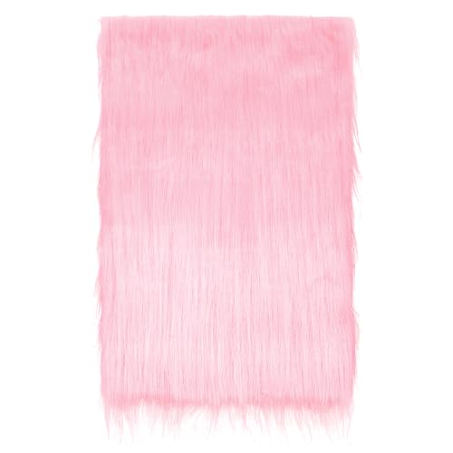Kunstfell zum Basteln,60x40 cm Kunstfell Meterware,Dekofell aus Plüschstoff,für Weihnachtsmannhaar,Teppich Schlafzimmer,Flauschiger Fellteppich,Stuhlkissen,DIY-Dekoration,Textilien (Rosa) von NYTGAH