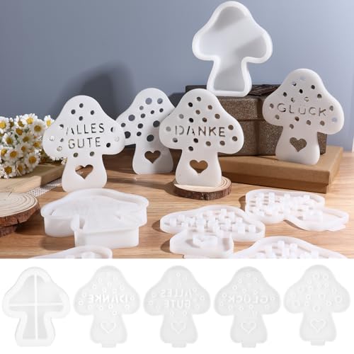 Pilz Silikonformen Gießformen, 3D Silikon Gießform für Epoxidharz-Formen, Kerzenformen zum Gießen für Kunsthandwerk, Seife, Heimdekoration, Handgemachten Schmuck (5) von NYTGAH