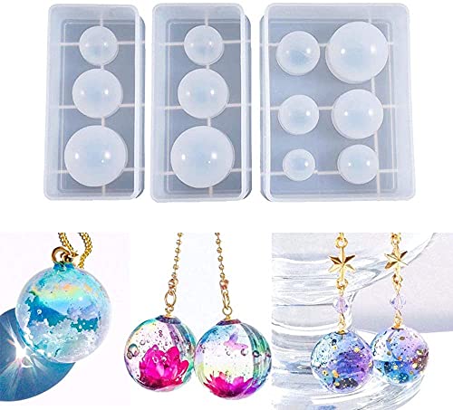 Silikonkugelform, 3 Epoxidharz-Formen, Universum-Kugelform, Anhänger-Gussform für UV-Harz-Bastelarbeiten, DIY-Schmuckherstellung Silikonkugelform, 3 Epoxidharz-Formen, Universum-Kugelform, Anhänger-Gussform für UV-Harz-Bastelarbeiten, DIY-Schmuckherstellung von NYTGHYT
