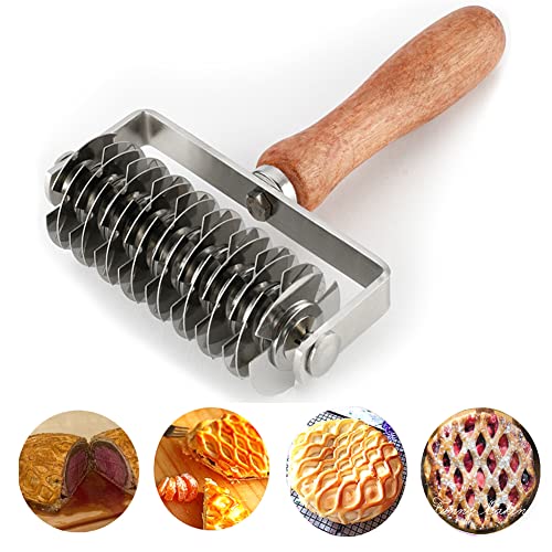Teiggitter-Roller, Edelstahl-Teiggitter für Kuchen, Pizza, Brot, Rindfleisch, Wellington, Gebäck, Krustenroller von NYTGHYT