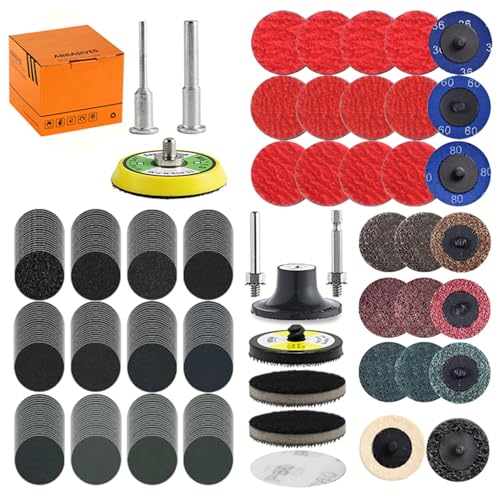 275 Stück 5,1 cm Schleifscheiben-Pad-Sortiment-Set für Schneideisenschleifer, Zubehör, Bohrer-Schleifaufsatz mit 0,3 cm und 0,64 cm Schaft-Padhalter, Schleifpads inklusive 36-5000# 275 Stück 5,1 cm Schleifscheiben-Pad-Sortiment-Set für Schneideisenschleifer, Zubehör, Bohrer-Schleifaufsatz mit 0,3 cm und 0,64 cm Schaft-Padhalter, Schleifpads inklusive 36-5000# von NYXCL