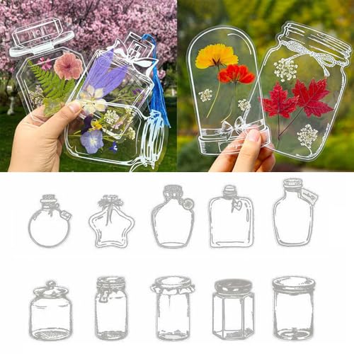 40 Stück Lesezeichen mit tausend Blüten, DIY transparente Lesezeichen mit Trockenblumen, klare Acryl-Lesezeichen mit Loch, selbstklebende transparente Lesezeichen für Trockenblumen (A) von NYXIFYLO