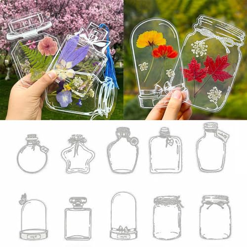 40 Stück Lesezeichen mit tausend Blüten, DIY transparente Lesezeichen mit Trockenblumen, klare Acryl-Lesezeichen mit Loch, selbstklebende transparente Lesezeichen für Trockenblumen (C) von NYXIFYLO