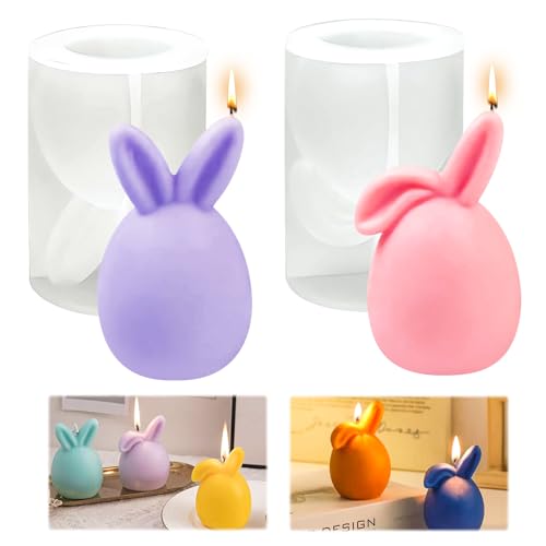 2 Stück Ostern Kaninchen Silikonform, Osterhase Kerzenformen, 3D Kaninchen Gießform Ostern, Osterhase Silikonform, Gießformen Silikon Hase für Seife, Kerzen, Ostergeschenke 2 Stück Ostern Kaninchen Silikonform, Osterhase Kerzenformen, 3D Kaninchen Gießform Ostern, Osterhase Silikonform, Gießformen Silikon Hase für Seife, Kerzen, Ostergeschenke von NYZQIW