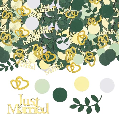 250 Stück Hochzeit Tischdeko Herzen Deko Konfetti Set,Grün Glitzer Hochzeit,Hochzeitsdekoration Tisch,Streudeko Groß mit Blätter und Punkte Motiven, für Just Married Deko 250 Stück Hochzeit Tischdeko Herzen Deko Konfetti Set,Grün Glitzer Hochzeit,Hochzeitsdekoration Tisch,Streudeko Groß mit Blätter und Punkte Motiven, für Just Married Deko von NYZQIW