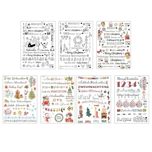 NZDFH 7 Stück Kerzentattoos Weihnachten, Rub on Sticker, Kerzendekoration Ultraleichter Wasseraufkleber Sticker Personalisiert Weihnachten Deko Personalisierte Geschenke Tischdeko Weihnachten NZDFH 7 Stück Kerzentattoos Weihnachten, Rub on Sticker, Kerzendekoration Ultraleichter Wasseraufkleber Sticker Personalisiert Weihnachten Deko Personalisierte Geschenke Tischdeko Weihnachten von NZDFH