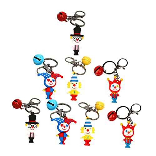 NZVCQVPU 8pcs Clown -Schlüsselanhänger mit Bells Creative Keyrings für Taschen Autoschlüssel lustige dekorative Anhänger für Geburtstagstag Partys von NZVCQVPU